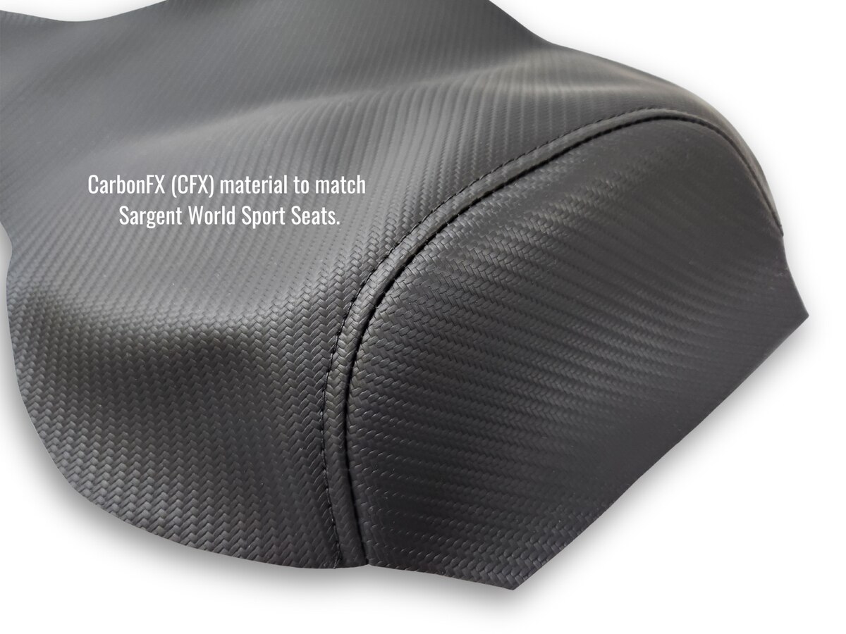 Close-up image to see the detail of the CFX material which matches Sargent's World Sport aftermarket motorcycle seats for the BMW R 1300 GS.